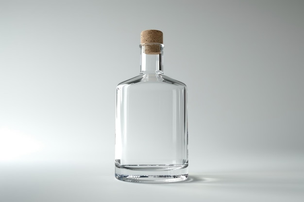 Vodka bottle on white background