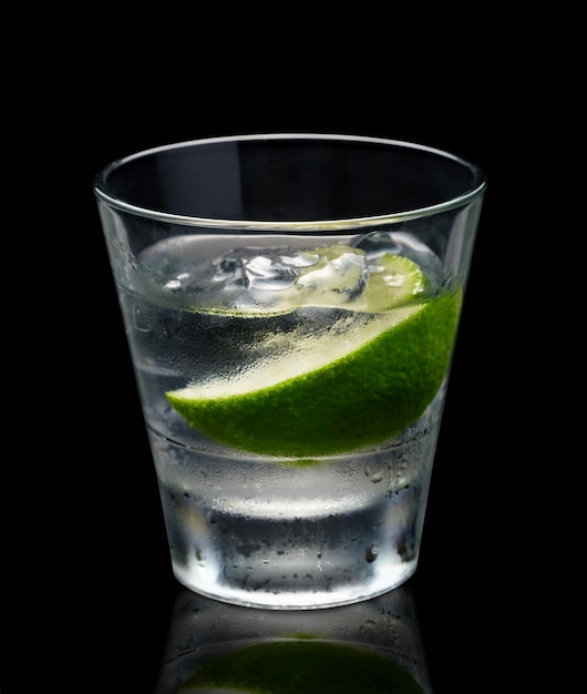 Vodka or gin with lime