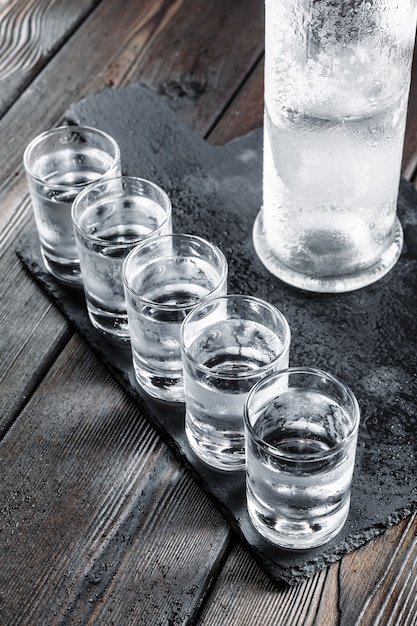 Photo vodka in shot glasses