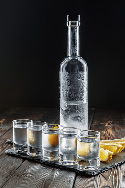 Vodka in shot glasses