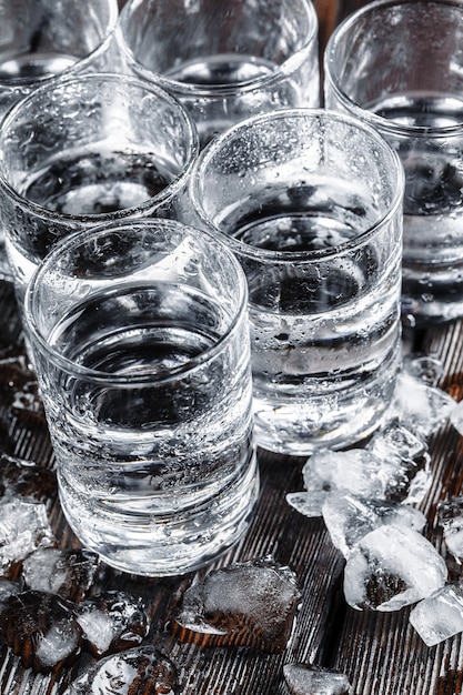 vodka in shot glasses