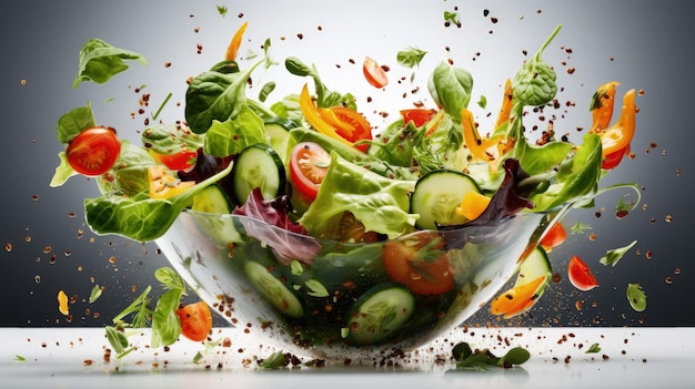 Voedende groenten goedheid van groente voedsel fruit en groenten in een levendige culinaire symfonie een plantaardig feest voor gezondheid en vitaliteit die de overvloed van de natuur omarmt