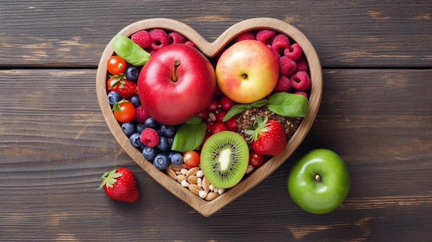 Foto voedingsvoedsel voor de gezondheid van het hart