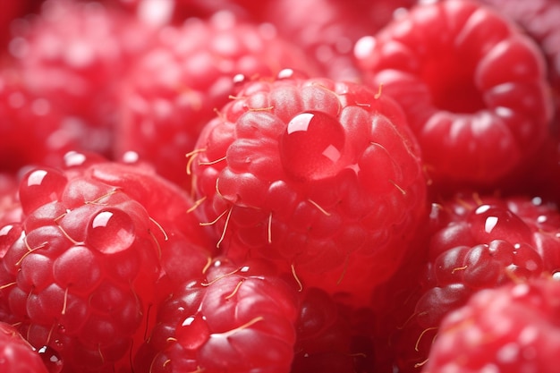 Voedsel Raspberry fruit macro rijp