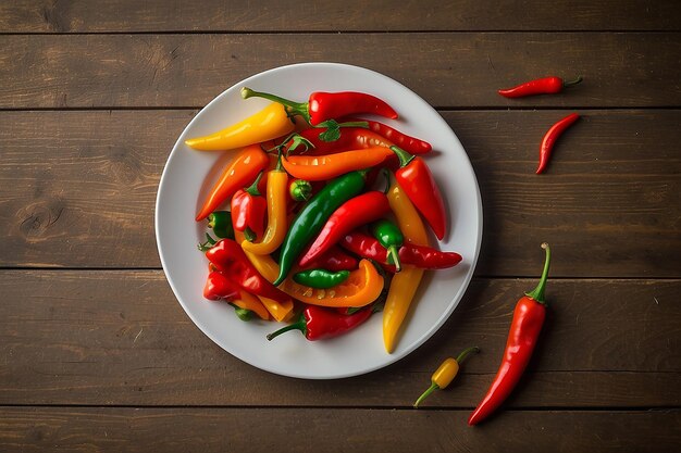Voedsel sociale media post sjabloon vector illustratie met bord pepers chili's
