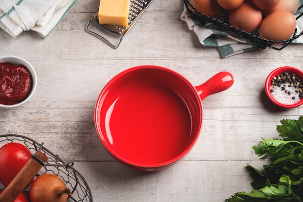 Voedselachtergrond, ingrediënten voor het koken