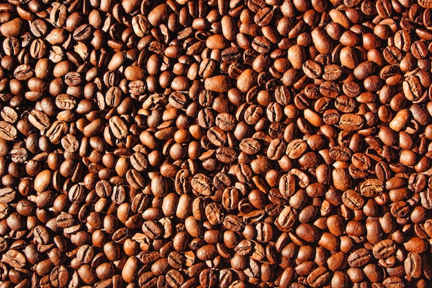 Voedseltextuur hoogwaardige koffiebonen gebrande natuurlijke koffie