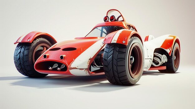 Foto voertuigmodel een cartoon-achtige raceauto