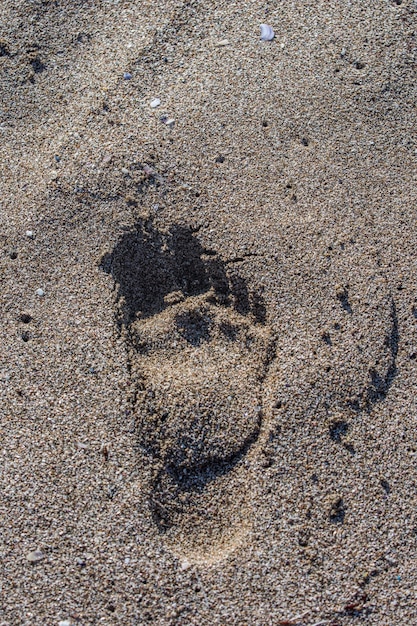 Voetafdruk op het zand