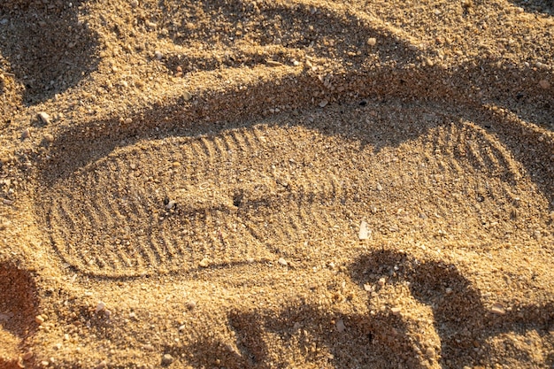 Voetafdruk op het zand
