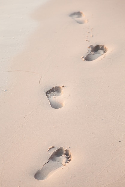 Voetafdrukken op het strand