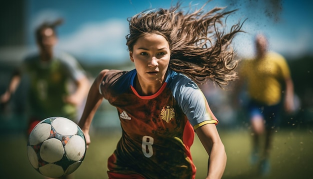 Voetbal dynamische pose professionele redactionele fotografie