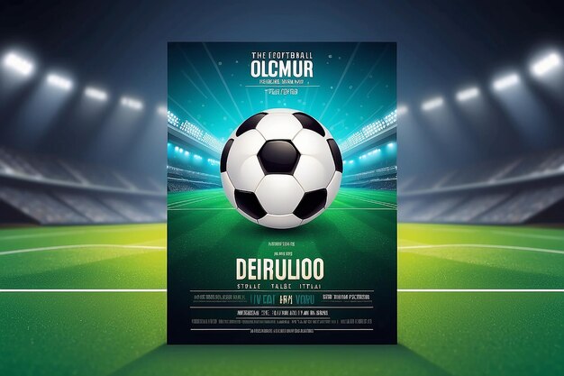 Voetbal flyer poster ontwerp sport uitnodiging vector bewerkbare sjabloon