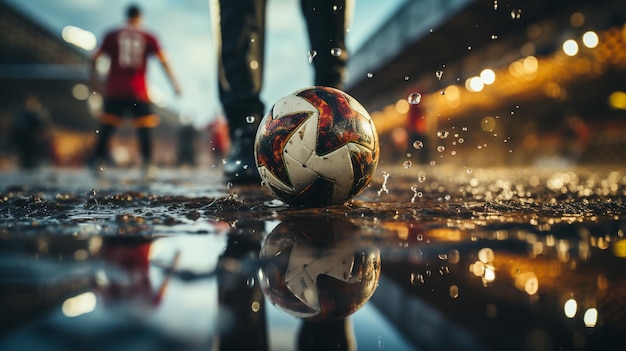 Voetbal in het stadion Generative Ai