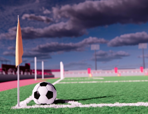 Voetbal in hoekgrasveldstadion