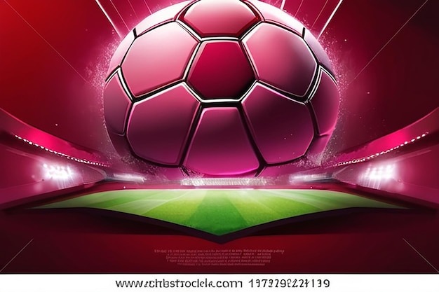 Voetbal lay-out sjabloon ontwerp voetbal rode magenta toon sport achtergrond