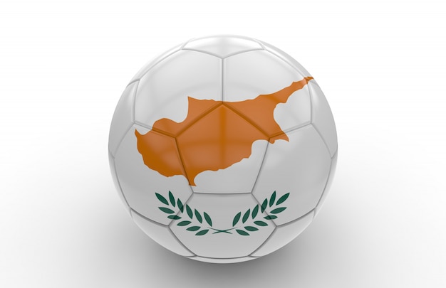 Voetbal met cyprus vlag