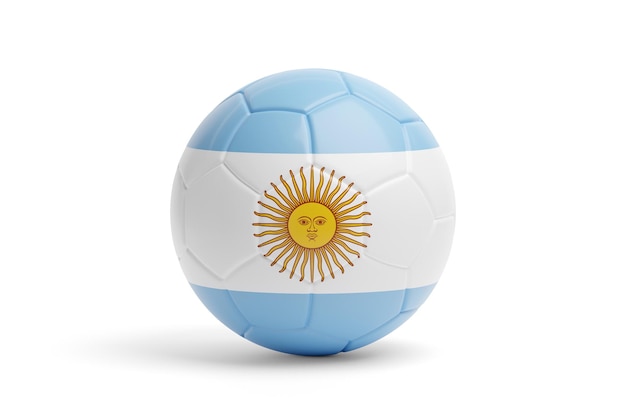 Voetbal met de kleuren van de Argentijnse vlag 3d illustratie