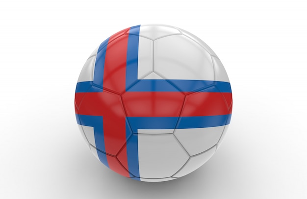 Voetbal met vlag van de Faeröer