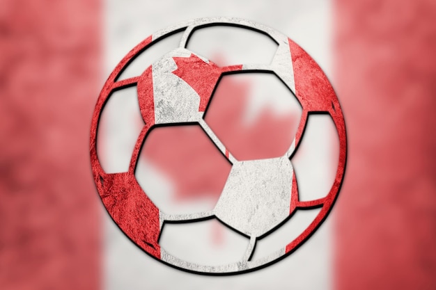 Voetbal nationale vlag van Canada. Canadese voetbal.