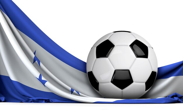 Voetbal op de vlag van Honduras Voetbal achtergrond 3D Rendering