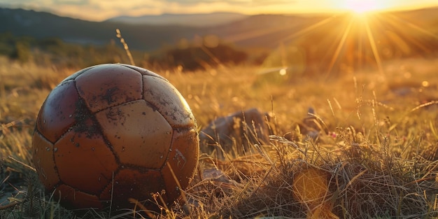 Voetbal op het grasveld