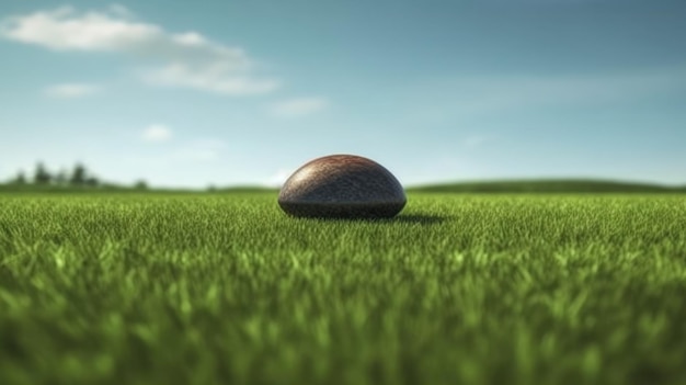 voetbal rust op een stuk gras