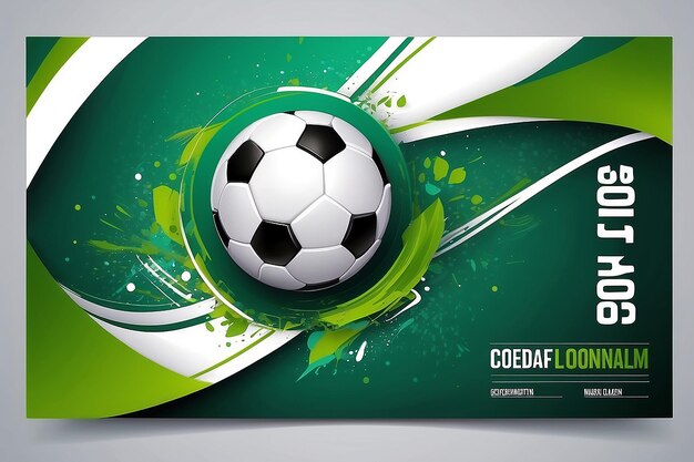 Voetbal sjabloon ontwerp Voetbal banner Sport lay-out ontwerp groen thema