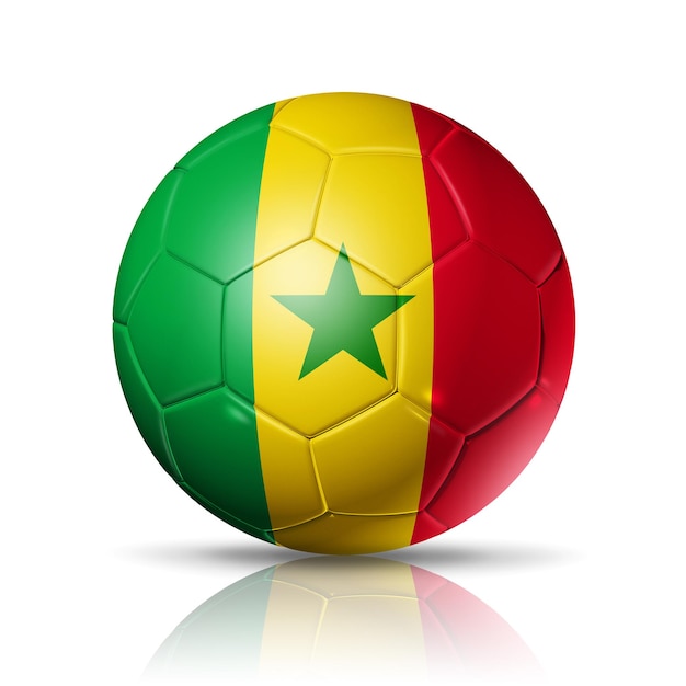 Voetbal voetbal bal met Senegal vlag Illustratie