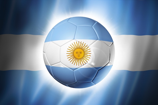 Voetbal voetbal met Argentinië vlag