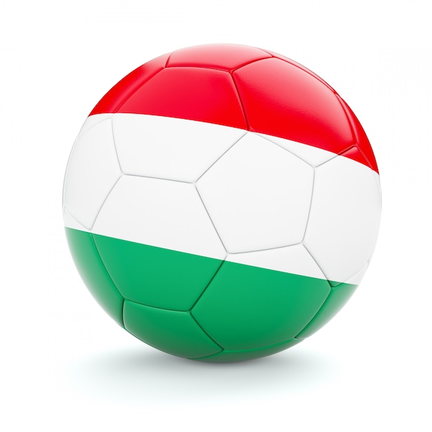 Voetbal voetbal met de vlag van Hongarije