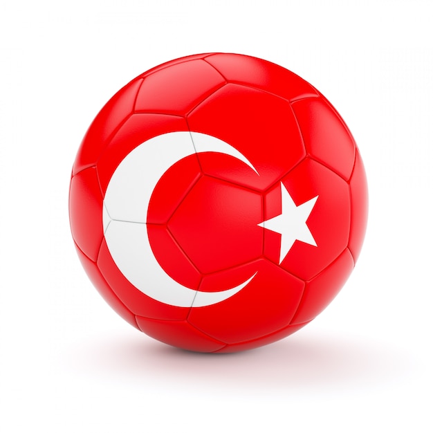 Voetbal voetbal met de vlag van Turkije