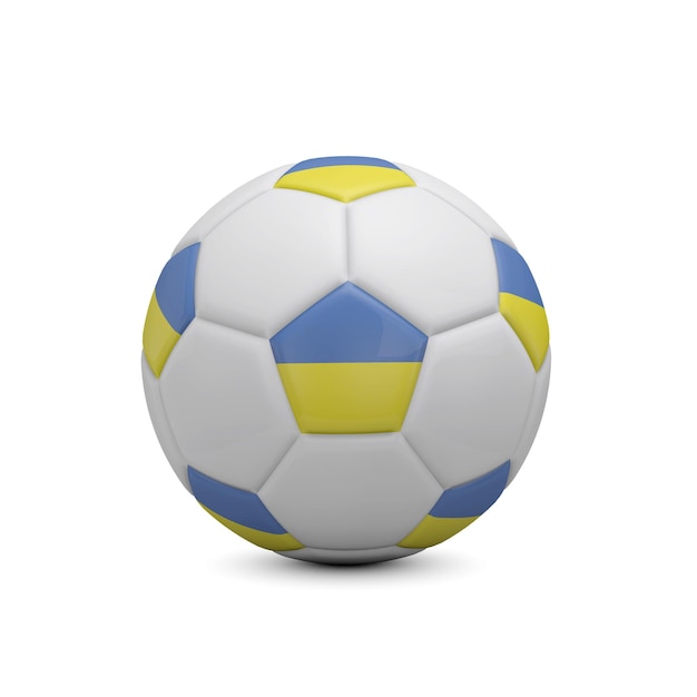 Voetbal voetbal met Oekraïne vlag 3D-Rendering