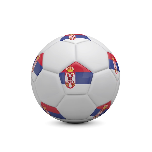 Voetbal voetbal met Servië vlag 3D-Rendering