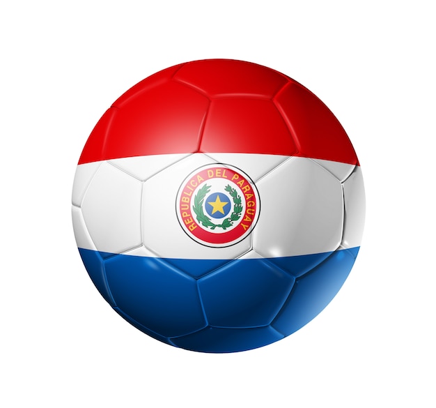 Voetbal voetbal met vlag van Paraguay