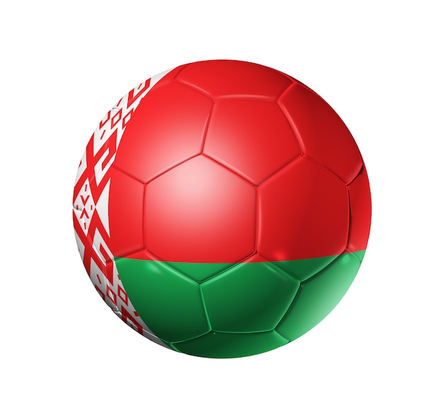 Voetbal voetbal met wit-rusland vlag