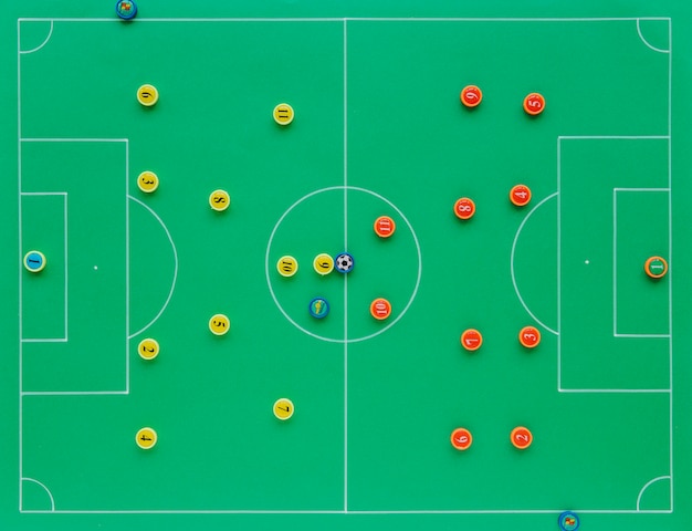 Foto voetbalachtergrond met tactiekconcept