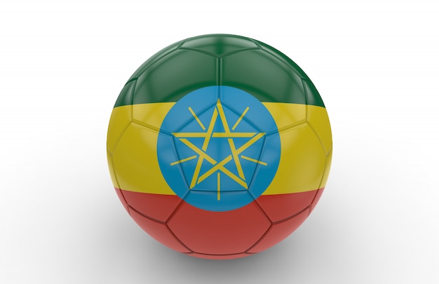 Voetbalbal met de vlag van Ethiopië