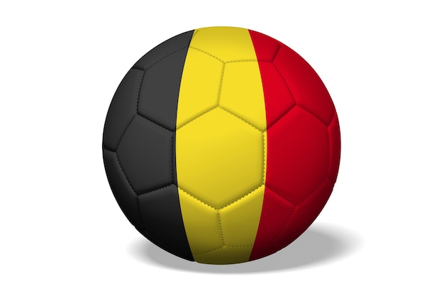 Foto voetbalbal met nationale vlag van belgië 3d illustratie