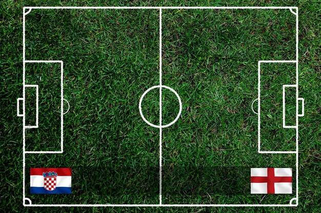 Voetbalbekercompetitie tussen het nationale Kroatië en het nationale Engeland