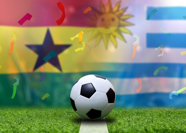 Voetbalbekerwedstrijd tussen het nationale Ghana en het nationale Uruguay