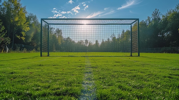 Voetbaldoel op het veld