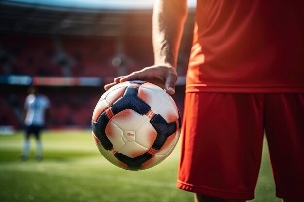 Voetbalspeler in het stadion