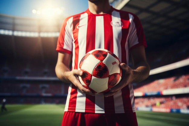 Voetbalspeler in het stadion