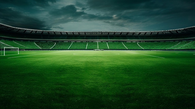 voetbalstadion met groen gras