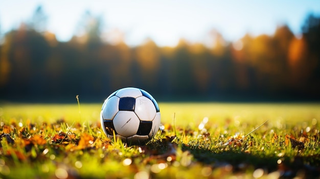 voetbalveld de nacht voor de wedstrijd