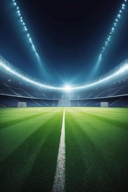 Voetbalveld en de felle lichten