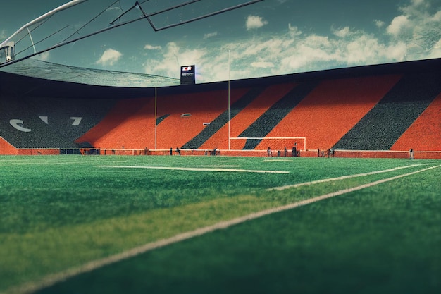 voetbalveld en stadion