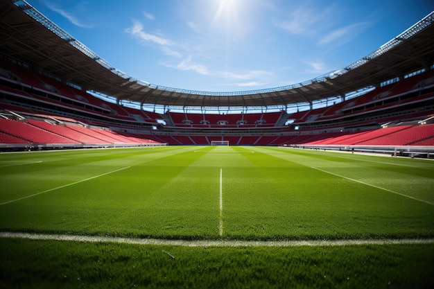 Voetbalveld in het Eurocup-stadion