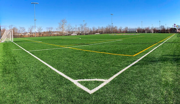 Foto voetbalveld met kunstgras